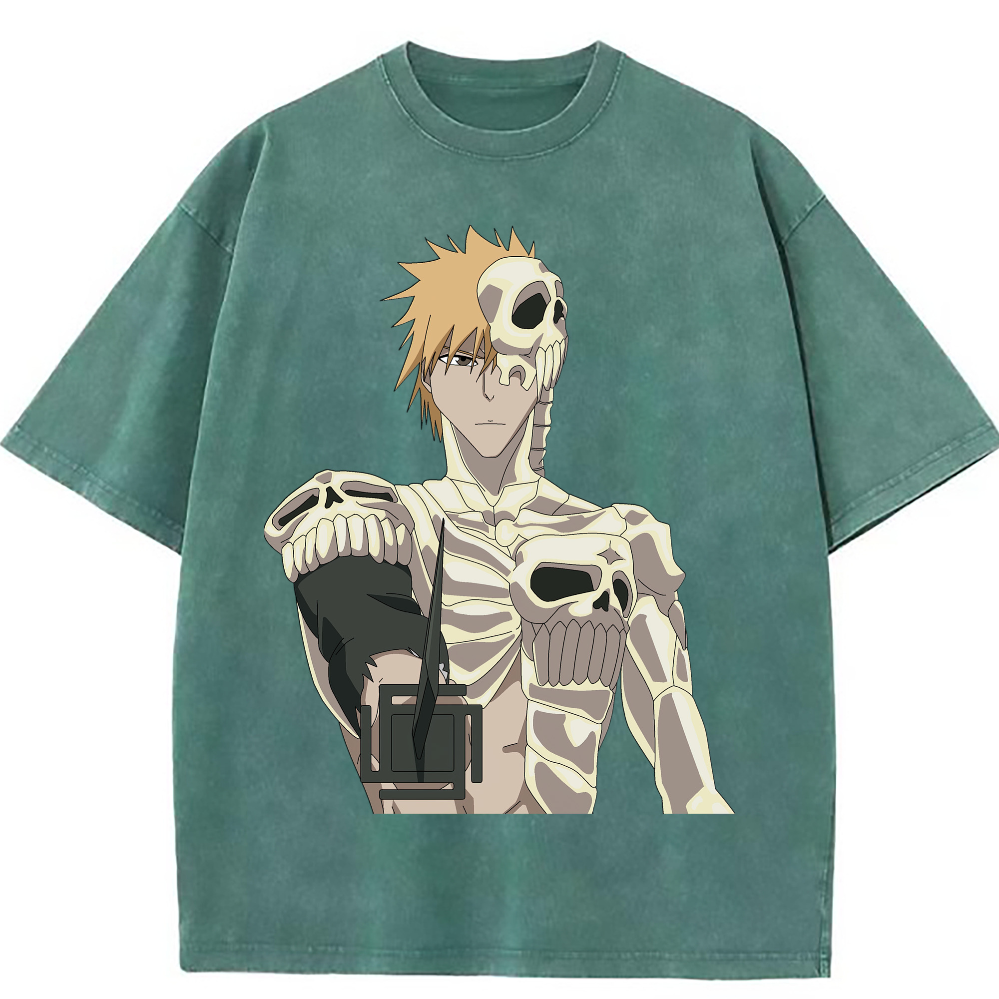 （画像用） ブリーチ 黒崎一護（くろさき いちご）BLEACH Kurosaki Ichigo 綿100% ヴィンテージ風 半袖Tシャツ（フロントプリント）